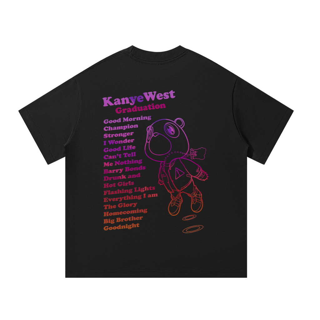 black shirt with graduation album tracklist with graduation bear